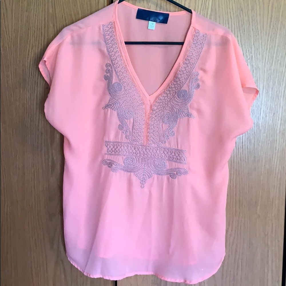 Coral blouse